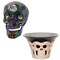 Seasons Bone Skull Candy Bowl and Skull Oil Slick Iridescent Finish Bundle Spooky Halloween   Z18246/W80646